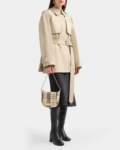 Burberry Highlands Coated Check Shoulder Bag | Thumbnail 4 Burberry Highlands Coated Check Shoulder Bag | Thumbnail 4