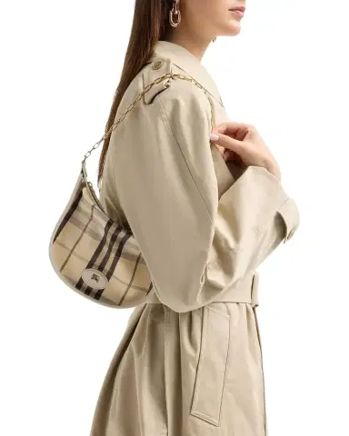 Burberry Highlands Coated Check Shoulder Bag | Thumbnail 1 Burberry Highlands Coated Check Shoulder Bag | Thumbnail 1