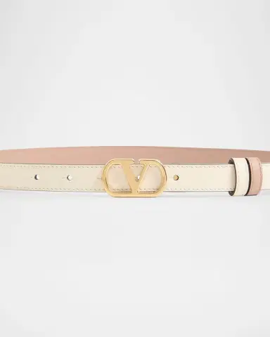 Valentino Garavani VLogo Signature Reversible Shiny Calfskin Belt 20MM | Thumbnail 2 Valentino Garavani VLogo Signature Reversible Shiny Calfskin Belt 20MM | Thumbnail 2