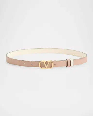 Valentino Garavani VLogo Signature Reversible Shiny Calfskin Belt 20MM | Thumbnail 3 Valentino Garavani VLogo Signature Reversible Shiny Calfskin Belt 20MM | Thumbnail 3