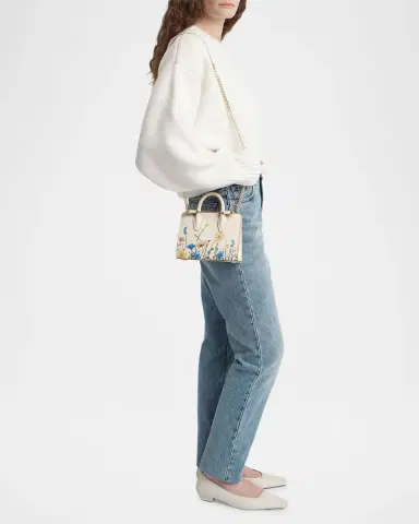 Strathberry Nano Floral Leather Tote Bag | Thumbnail 6 Strathberry Nano Floral Leather Tote Bag | Thumbnail 6
