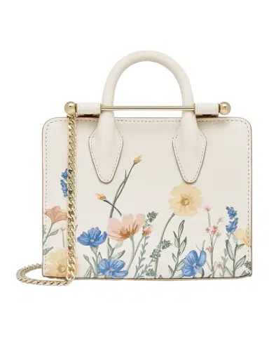 Strathberry Nano Floral Leather Tote Bag | Thumbnail 1 Strathberry Nano Floral Leather Tote Bag | Thumbnail 1
