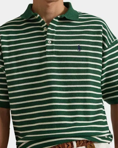 Polo Ralph Lauren Men's Relaxed Fit Stripe Textured Polo Shirt | Thumbnail 5 Polo Ralph Lauren Men's Relaxed Fit Stripe Textured Polo Shirt | Thumbnail 5