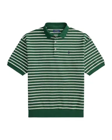 Polo Ralph Lauren Men's Relaxed Fit Stripe Textured Polo Shirt | Thumbnail 1 Polo Ralph Lauren Men's Relaxed Fit Stripe Textured Polo Shirt | Thumbnail 1