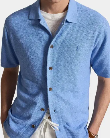 Polo Ralph Lauren Men's Cotton-Linen Short-Sleeve Cardigan | Thumbnail 5 Polo Ralph Lauren Men's Cotton-Linen Short-Sleeve Cardigan | Thumbnail 5