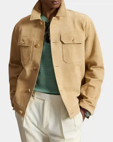 Polo Ralph Lauren Men's The Ashdale Suede Shirt Jacket | Thumbnail 4 Polo Ralph Lauren Men's The Ashdale Suede Shirt Jacket | Thumbnail 4