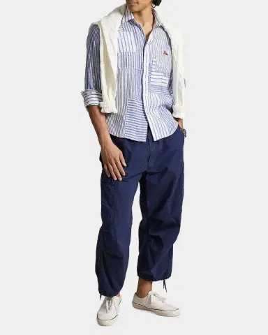 Polo Ralph Lauren Men's Classic Fit Patchwork Linen Sport Shirt | Thumbnail 2 Polo Ralph Lauren Men's Classic Fit Patchwork Linen Sport Shirt | Thumbnail 2