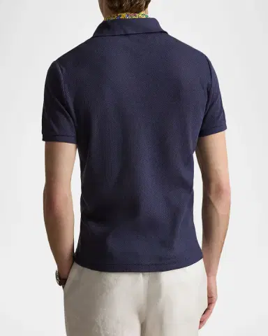 Polo Ralph Lauren Men's Pointelle Jersey Polo Shirt | Thumbnail 3 Polo Ralph Lauren Men's Pointelle Jersey Polo Shirt | Thumbnail 3
