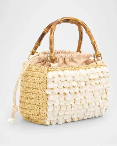 BTB Los Angeles Brielle Mini Embellished Raffia Tote Bag | Thumbnail 3 BTB Los Angeles Brielle Mini Embellished Raffia Tote Bag | Thumbnail 3