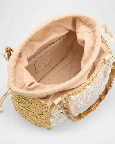BTB Los Angeles Brielle Mini Embellished Raffia Tote Bag | Thumbnail 4 BTB Los Angeles Brielle Mini Embellished Raffia Tote Bag | Thumbnail 4