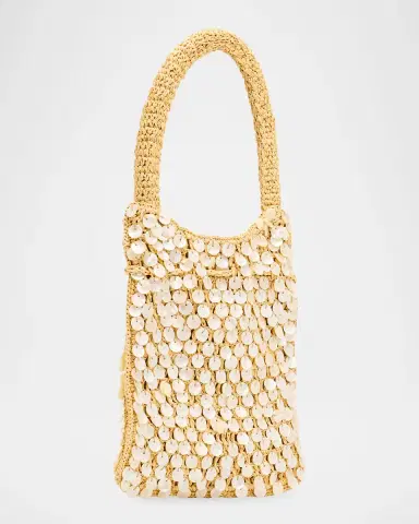 BTB Los Angeles Santiago Faux Shell-Embellished Raffia Hobo Bag | Thumbnail 3 BTB Los Angeles Santiago Faux Shell-Embellished Raffia Hobo Bag | Thumbnail 3