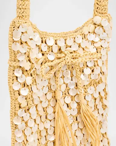 BTB Los Angeles Santiago Faux Shell-Embellished Raffia Hobo Bag | Thumbnail 6 BTB Los Angeles Santiago Faux Shell-Embellished Raffia Hobo Bag | Thumbnail 6