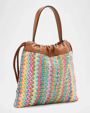 Jimmy Choo Logo Chevron Woven Drawstring Pouch | Thumbnail 2 Jimmy Choo Logo Chevron Woven Drawstring Pouch | Thumbnail 2
