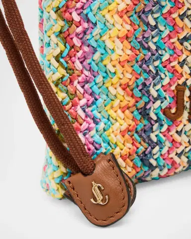 Jimmy Choo Logo Chevron Woven Drawstring Pouch | Thumbnail 5 Jimmy Choo Logo Chevron Woven Drawstring Pouch | Thumbnail 5