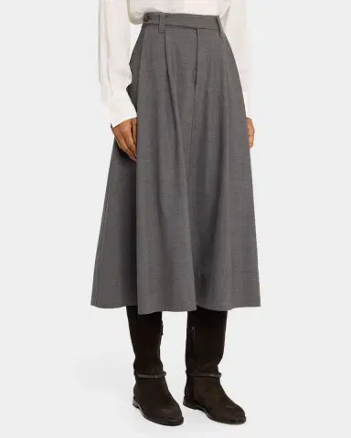 Brunello Cucinelli Virgin Wool A-Line Midi Skirt | Thumbnail 4 Brunello Cucinelli Virgin Wool A-Line Midi Skirt | Thumbnail 4