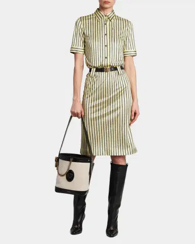 Versace La Vacanza Medusa Cotton-Blend Bucket Bag | Thumbnail 3 Versace La Vacanza Medusa Cotton-Blend Bucket Bag | Thumbnail 3