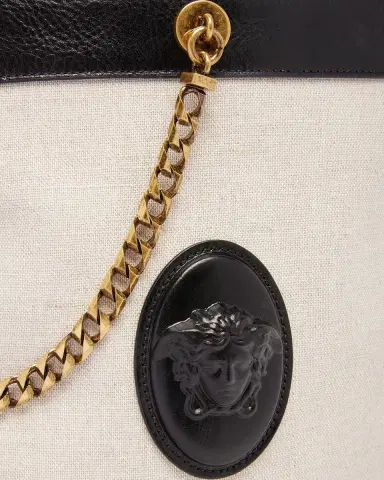 Versace La Vacanza Medusa Cotton-Blend Bucket Bag | Thumbnail 4 Versace La Vacanza Medusa Cotton-Blend Bucket Bag | Thumbnail 4