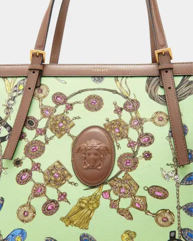 Versace Large Broken-Jewel Medusa Cotton Canvas Tote Bag | Thumbnail 3 Versace Large Broken-Jewel Medusa Cotton Canvas Tote Bag | Thumbnail 3