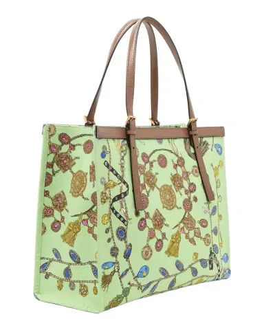 Versace Large Broken-Jewel Medusa Cotton Canvas Tote Bag | Thumbnail 1 Versace Large Broken-Jewel Medusa Cotton Canvas Tote Bag | Thumbnail 1