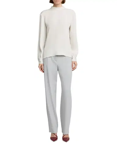 Giorgio Armani Neck-Tie Long-Sleeve Silk Top | Thumbnail 1 Giorgio Armani Neck-Tie Long-Sleeve Silk Top | Thumbnail 1