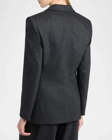 Giorgio Armani Wool-Cashmere Blazer with Strong Shoulders | Thumbnail 2 Giorgio Armani Wool-Cashmere Blazer with Strong Shoulders | Thumbnail 2