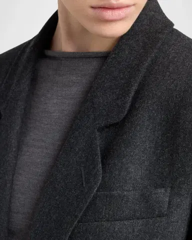 Giorgio Armani Wool-Cashmere Blazer with Strong Shoulders | Thumbnail 4 Giorgio Armani Wool-Cashmere Blazer with Strong Shoulders | Thumbnail 4