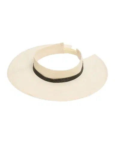 Brunello Cucinelli Hemp Visor with Monili Band | Thumbnail 1 Brunello Cucinelli Hemp Visor with Monili Band | Thumbnail 1