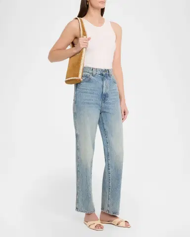 Veronica Beard Loop Small Whipstitch Suede Shoulder Bag | Thumbnail 5 Veronica Beard Loop Small Whipstitch Suede Shoulder Bag | Thumbnail 5