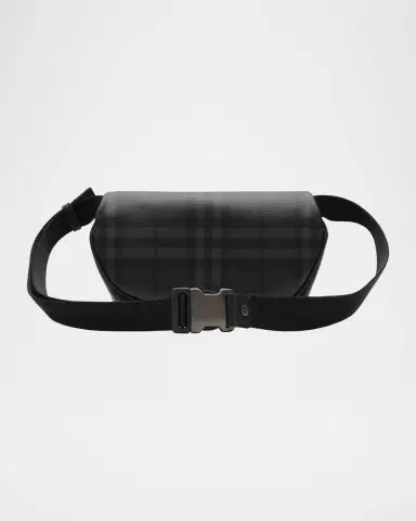 Burberry Men's ML Iron Check Coated Canvas Belt Bag | Thumbnail 2 Burberry Men's ML Iron Check Coated Canvas Belt Bag | Thumbnail 2