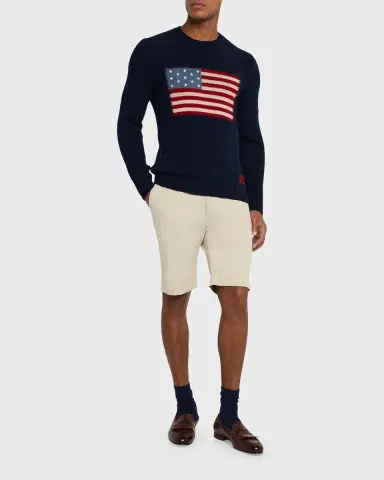 Ralph Lauren Purple Label Men's American Flag Cashmere Pullover Sweater | Thumbnail 2 Ralph Lauren Purple Label Men's American Flag Cashmere Pullover Sweater | Thumbnail 2