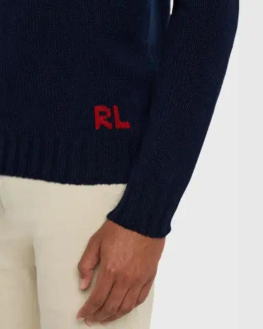 Ralph Lauren Purple Label Men's American Flag Cashmere Pullover Sweater | Thumbnail 5 Ralph Lauren Purple Label Men's American Flag Cashmere Pullover Sweater | Thumbnail 5