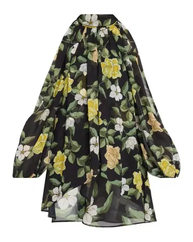 Ungaro Anabella Cape-Sleeve Floral Chiffon Blouse | Thumbnail 1 Ungaro Anabella Cape-Sleeve Floral Chiffon Blouse | Thumbnail 1
