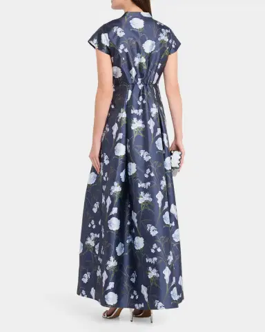SACHIN BABI Marta Pleated Floral Mikado Gown | Thumbnail 3 SACHIN BABI Marta Pleated Floral Mikado Gown | Thumbnail 3