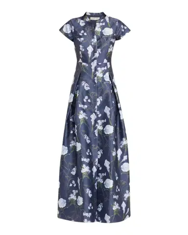 SACHIN BABI Marta Pleated Floral Mikado Gown | Thumbnail 1 SACHIN BABI Marta Pleated Floral Mikado Gown | Thumbnail 1
