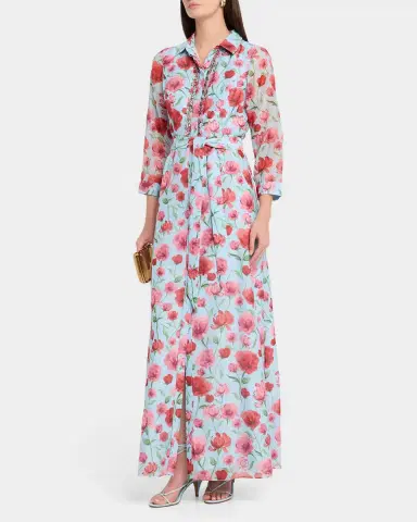 SACHIN BABI Addison Embellished Floral Organza Shirt Gown | Thumbnail 4 SACHIN BABI Addison Embellished Floral Organza Shirt Gown | Thumbnail 4