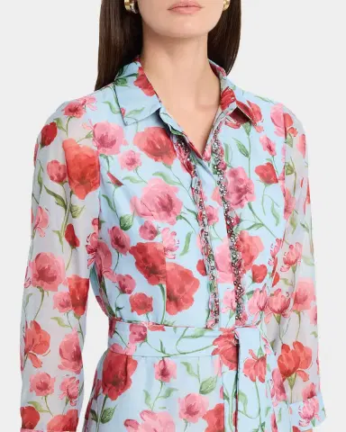 SACHIN BABI Addison Embellished Floral Organza Shirt Gown | Thumbnail 5 SACHIN BABI Addison Embellished Floral Organza Shirt Gown | Thumbnail 5