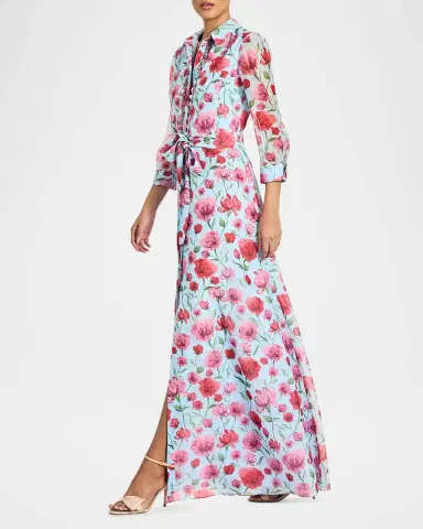 SACHIN BABI Addison Embellished Floral Organza Shirt Gown | Thumbnail 6 SACHIN BABI Addison Embellished Floral Organza Shirt Gown | Thumbnail 6