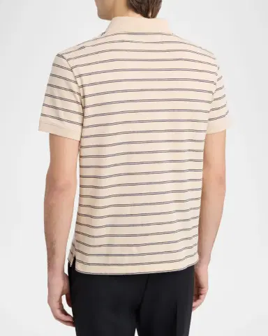 Valentino Garavani en's VGold Stripe Jersey Polo Shirt | Thumbnail 2 Valentino Garavani en's VGold Stripe Jersey Polo Shirt | Thumbnail 2