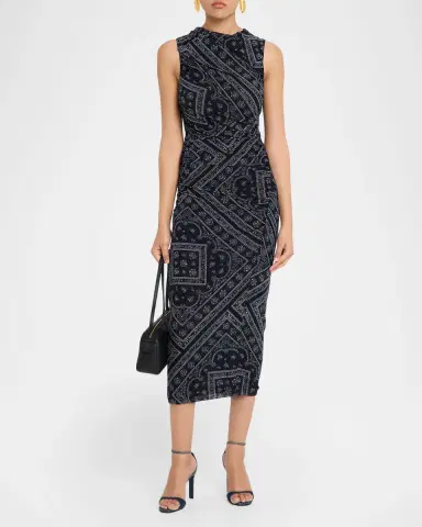 Veronica Beard Sylviani Bandana-Print Midi Dress | Thumbnail 2 Veronica Beard Sylviani Bandana-Print Midi Dress | Thumbnail 2