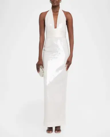 Retrofête Kelsie Sequined Plunge Maxi Dress | Thumbnail 2 Retrofête Kelsie Sequined Plunge Maxi Dress | Thumbnail 2