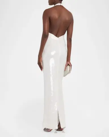 Retrofête Kelsie Sequined Plunge Maxi Dress | Thumbnail 3 Retrofête Kelsie Sequined Plunge Maxi Dress | Thumbnail 3