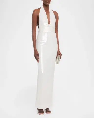 Retrofête Kelsie Sequined Plunge Maxi Dress | Thumbnail 4 Retrofête Kelsie Sequined Plunge Maxi Dress | Thumbnail 4