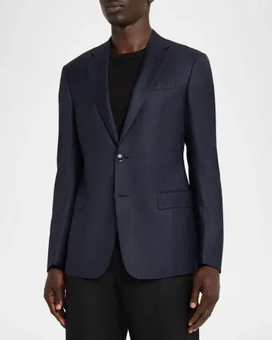Giorgio Armani Men's Soft Prince of Wales Single-Breasted Sport Coat | Thumbnail 3 Giorgio Armani Men's Soft Prince of Wales Single-Breasted Sport Coat | Thumbnail 3