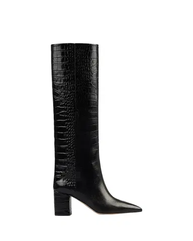 Paris Texas Anja Croco Block-Heel Knee Boots | Thumbnail 1 Paris Texas Anja Croco Block-Heel Knee Boots | Thumbnail 1