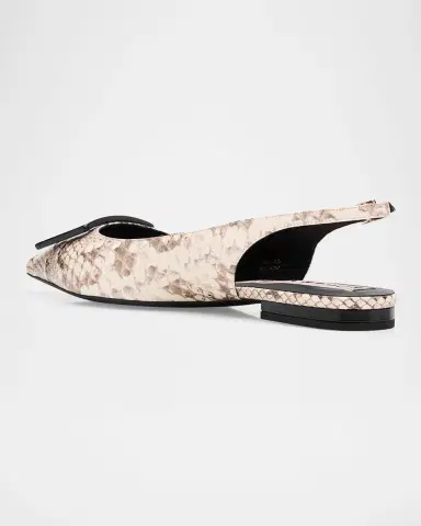 Roger Vivier Gommettine Snake-Embossed Leather Slingback Flats | Thumbnail 3 Roger Vivier Gommettine Snake-Embossed Leather Slingback Flats | Thumbnail 3