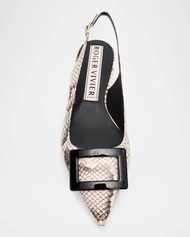 Roger Vivier Gommettine Snake-Embossed Leather Slingback Flats | Thumbnail 5 Roger Vivier Gommettine Snake-Embossed Leather Slingback Flats | Thumbnail 5