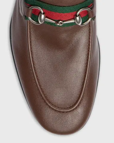 Gucci Men's New Power 2.0 Leather Web-Stripe Bit Loafers | Thumbnail 2 Gucci Men's New Power 2.0 Leather Web-Stripe Bit Loafers | Thumbnail 2