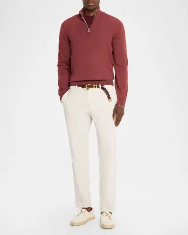 Brunello Cucinelli Men's Cashmere Quarter-Zip Sweater | Thumbnail 2 Brunello Cucinelli Men's Cashmere Quarter-Zip Sweater | Thumbnail 2