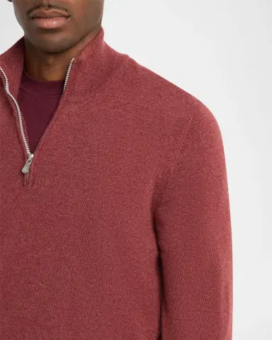 Brunello Cucinelli Men's Cashmere Quarter-Zip Sweater | Thumbnail 5 Brunello Cucinelli Men's Cashmere Quarter-Zip Sweater | Thumbnail 5