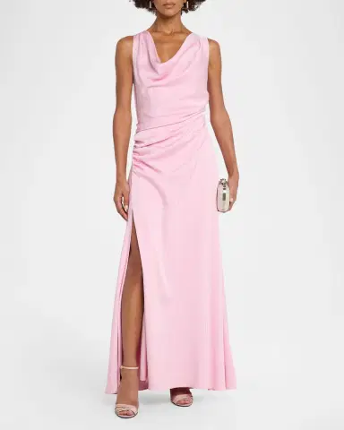 Simkhai Elinne Draped Off-Shoulder Column Gown | Thumbnail 2 Simkhai Elinne Draped Off-Shoulder Column Gown | Thumbnail 2